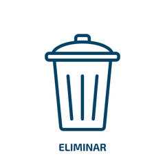 Poster - eliminar icon from user interface collection. Thin linear eliminar, office, collection outline icon isolated on white background. Line vector eliminar sign, symbol for web and mobile