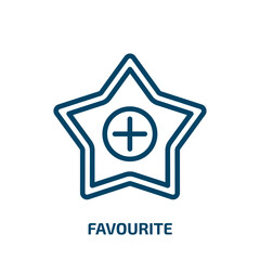 Poster - favourite icon from user interface collection. Thin linear favourite, mark, rating outline icon isolated on white background. Line vector favourite sign, symbol for web and mobile