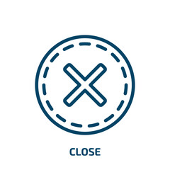 Poster - close icon from user interface collection. Thin linear close, button, internet outline icon isolated on white background. Line vector close sign, symbol for web and mobile