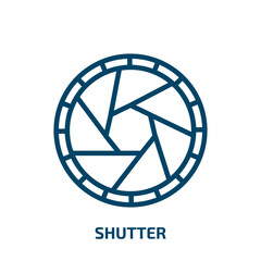 Poster - shutter icon from user interface collection. Thin linear shutter, button, camera outline icon isolated on white background. Line vector shutter sign, symbol for web and mobile