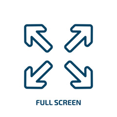 Poster - full screen icon from user interface collection. Thin linear full screen, screen, media outline icon isolated on white background. Line vector full screen sign, symbol for web and mobile