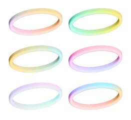 Set of colorful rings, circle shapes in gradient colors