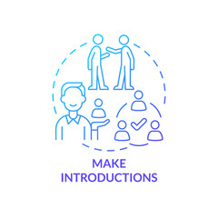 Wall Mural - make introductions blue gradient concept icon. communication. common business event etiquette rule a