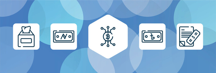 Poster - management outline icon set isolated on blue abstract background. thin line icons such as aorithm, workplace, node, smartphones, attachment vector. can be used for web and mobile.