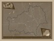 Homyel', Belarus. Sepia. Labelled points of cities