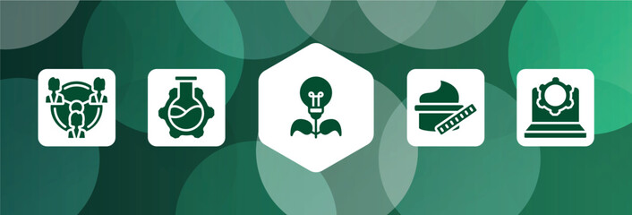 Poster - general filled icon set isolated on abstract background. glyph icons such as business networking, bioengineering, energy efficiency, beauty care, information technology vector. can be used for web