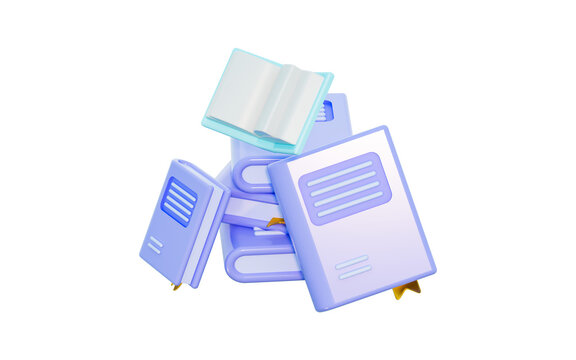 open text book sign 3d render concept for education higher study school university
