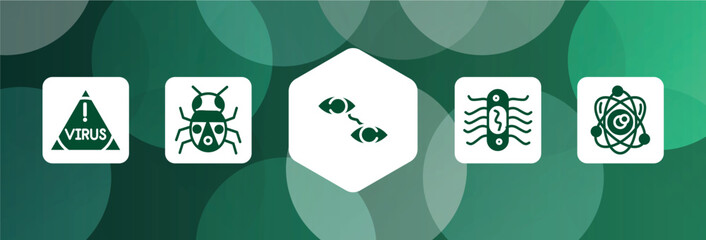 Poster - filled icon set isolated on abstract background. glyph icons such as virus warning, bug, eyes, e coli, science vector. can be used for web and mobile.