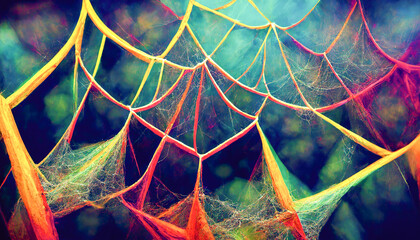 Colored spider web
