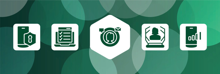 Poster - network architecture filled icon set isolated on abstract background. glyph icons such as vpn, on, digital campaign, hologram, mobile network vector. can be used for web and mobile.