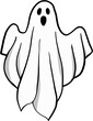 © tanarch - simplicity halloween ghost freehand drawing flat design.