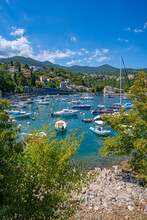 View Of Boats In The Harbour At Ika, Ika, Kvarner Bay, Eastern Istria, Croatia
