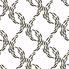 Abstract Wavy Lines. Vector Seamless Pattern. Stylized Black And White Geometric Background.