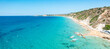 © robertharding - Aerial view of the crystal clear sea washing the golden sand of Paliolinos beach, Kefalonia, Ionian Islands, Greek Islands, Greece