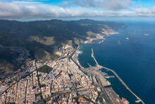 Aerial View, Commercial Harbour, Santa Cruz De Tenerife, Tenerife, Canary Islands, Spain, Atlantic