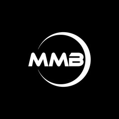 MMB letter logo design with black background in illustrator, cube logo, vector logo, modern alphabet font overlap style. calligraphy designs for logo, Poster, Invitation, etc.