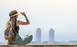 Happy woman with a hat