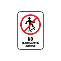 Canvas Print - no skateboarding prohibition sign template vector