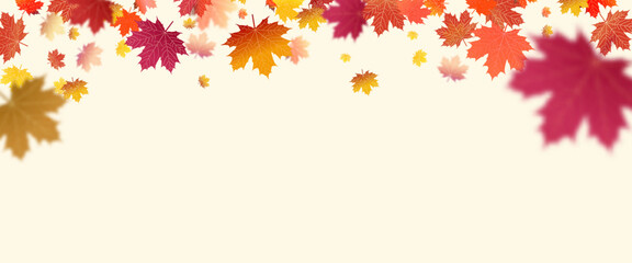 Wall Mural - abstract art autumn background leaves. hand drawing natural art for design decorative in the autumn 