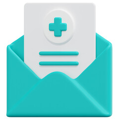 Poster - email 3d render icon illustration