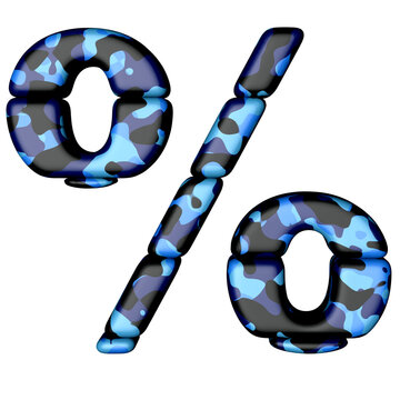 Symbol in blue camouflage