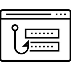 Poster - Password Phishing Line Vector Icon