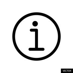 Poster - Info sign, information symbol vector icon in line style design for website, app, UI, isolated on white background. Editable stroke. Vector illustration.