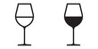 ofvs129 OutlineFilledVectorSign ofvs - wine glass vector icon . cabernet sauvignon . isolated transparent . black outline and filled version . AI 10 / EPS 10 . g11468