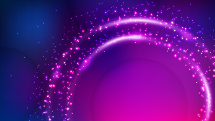 Canvas Print - Light Ring Motion Background, Elegant Violet Light. Widescreen Vector Illustration