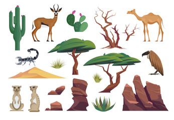 Wall Mural - Desert Animals Icon Set