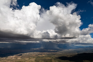 Wall Mural - thunderstorm cumulonimbus clouds from mingus mountain