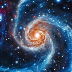Wall Mural - bright colorful universe. nebula night starry sky in colors. multicolor outer space. spiral galaxy.