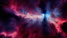 Nebula, Cluster Of Stars In Deep Space. Science Fiction Art. 
Space Background