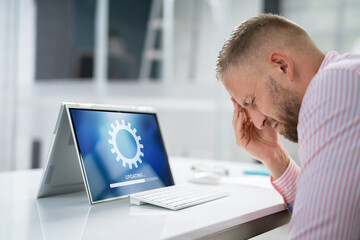 Poster - Installing Software Update Progress. Computer Loading Patch