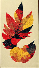 Wall Mural - abstract design of stylized autumn leaves. decorative seasonal fall background. 3d illustration.