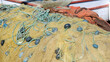 Close-up colorful fishing nets