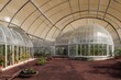 First Mars colony greenhouse after successful attempt to terraform mars. 3D illustration  
