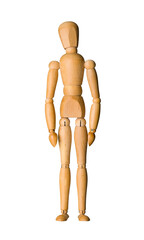 wooden mannequin standing still