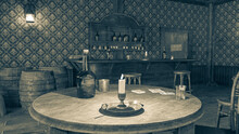 West Saloon Cinematic View Of The Table