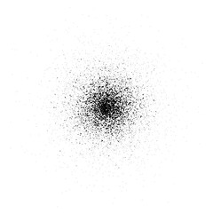 Poster - Circle grain texture. Radial faded noise gradient. Round grunge shape. Speckles and particles textured background. Dotted print wallpaper. Vector
