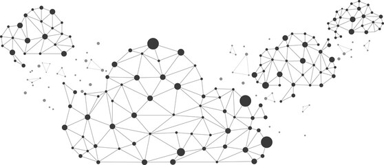 Poster - Network Connecting dot polygon