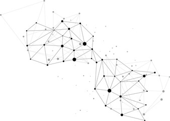 Poster - Network Connecting dot polygon background on isolated white background