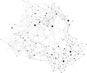 Poster - Vector Connecting dot polygon background. Concept of Network, Business, Connecting, Molecule, Data, Chemical
