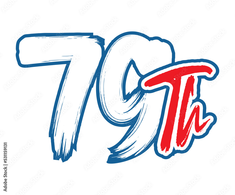 79th Ordinal Number counting vector art illustration with stunning font ...