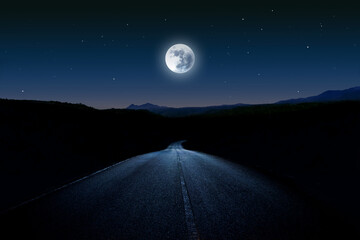 highway in the moonlight