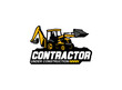 Excavator backhoe logo vector for construction company. Heavy equipment template vector illustration for your brand.