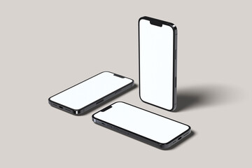 Smartphone 13 pro mockup blank