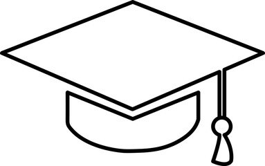 graduation cap icon on white