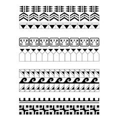 Polynesian armband tattoo stencil. Pattern samoan. Black and white texture. Vector illustration