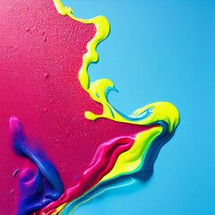 Canvas Print -  Splashing multicolor Paint